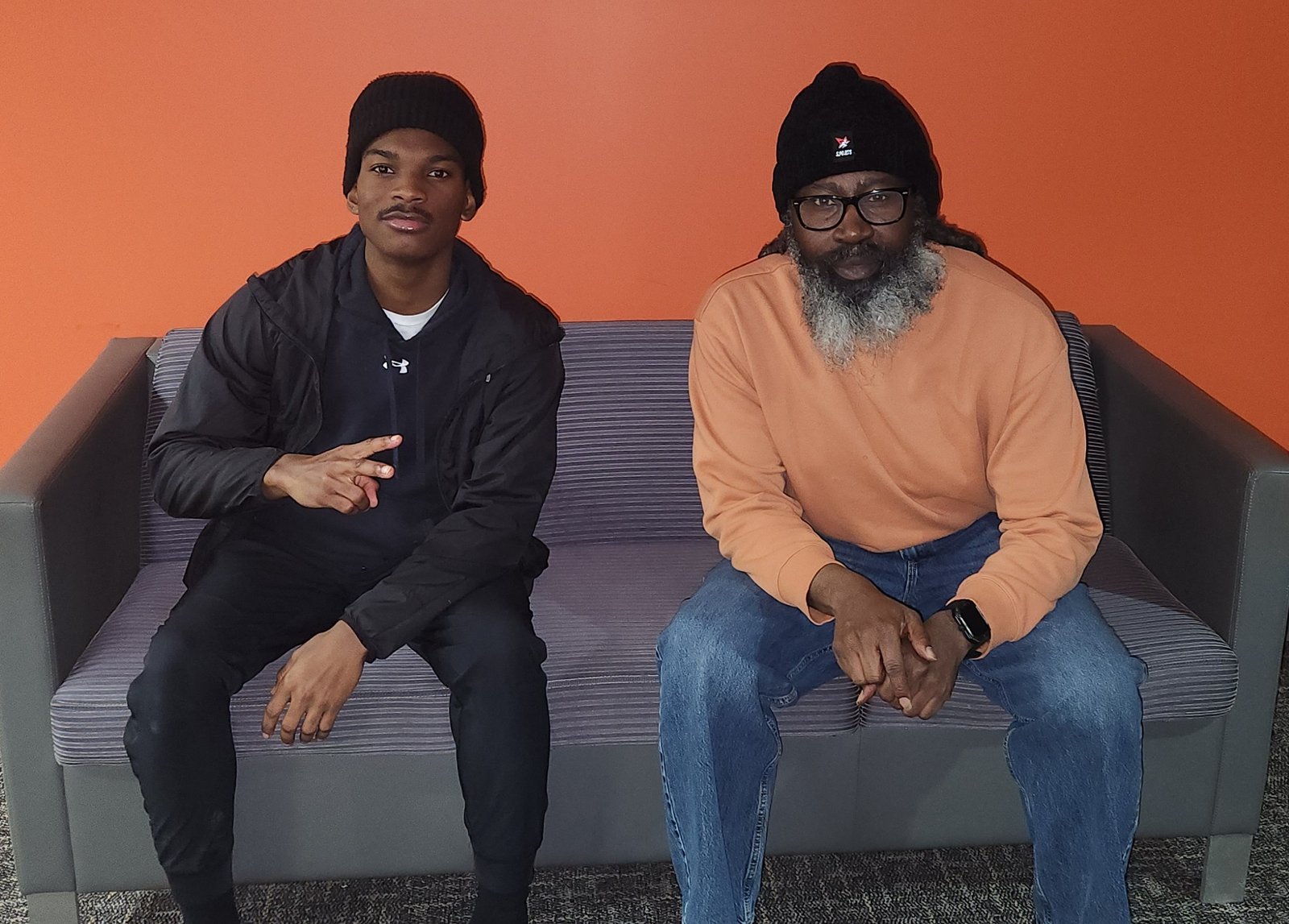 Andrew Hall and Patrick Scientific with skull caps on